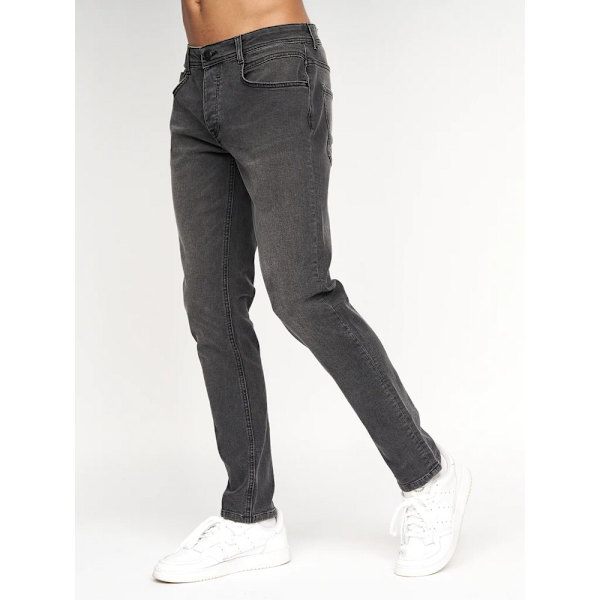 Crosshatch Sheldons Slim Jeans 36R Mörk Kol Dark Charcoal 36R