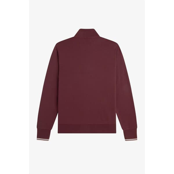 Fred Perry Herr Logo Half Zip Tröja S Oxblood Oxblood S