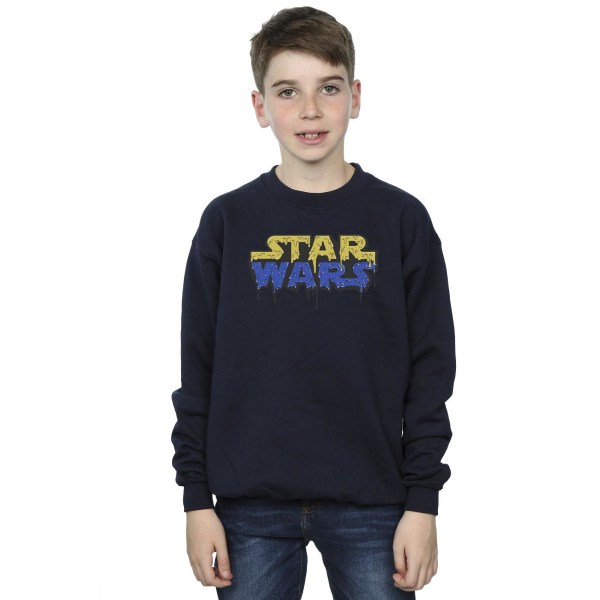 Star Wars Boys Logo Jelly Sweatshirt 12-13 år Marinblå Navy Blue 12-13 Years