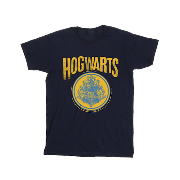 Harry Potter T-shirt för flickor med Hogwarts-vapen i bomull, 7-8 år Navy Blue 7-8 Years