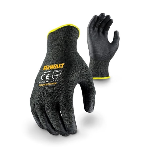 Dewalt Unisex Touch Screen Gloves Large Black Black Large