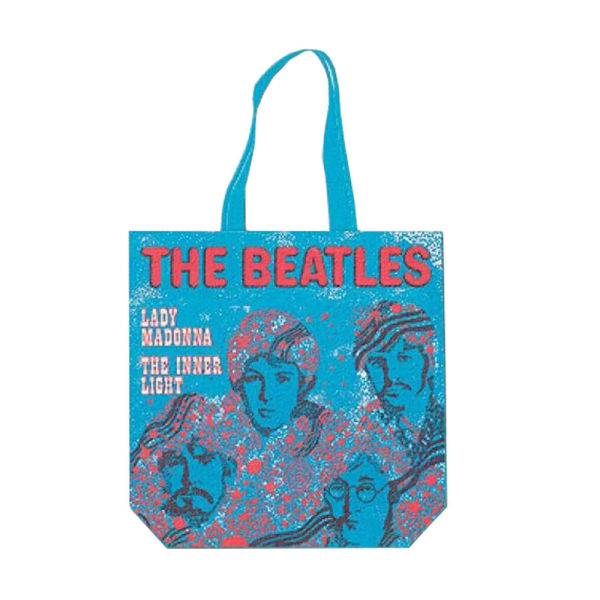 The Beatles Lady Madonna Back Print Cotton Tote Bag One Size Bl Blue/Red One Size