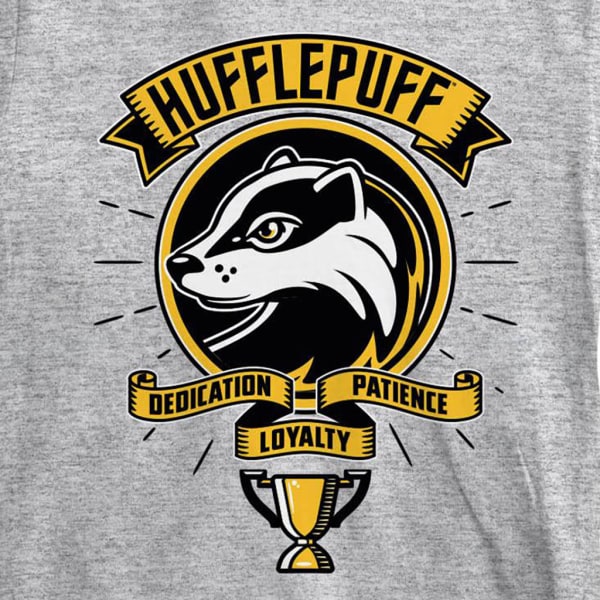 Harry Potter barn/barn komisk stil Hufflepuff T-shirt 3-4 Grey Heather 3-4 Years