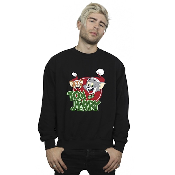 Tom And Jerry Herr Julhatt Logotyp Sweatshirt XXL Svart Black XXL
