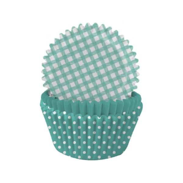 Anniversary House Polka Dot Gingham Muffin and Cupcake Cases (P Fresh Mint One Size