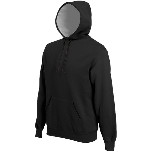 Kariban Herr Heavy Contrast Hooded Sweatshirt / Hoodie L Svart Black L