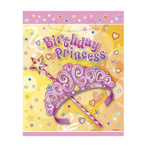 Unika påsar för Pretty Princess-födelsedagsfest för fest (paket med 8) På Pink/Yellow One Size