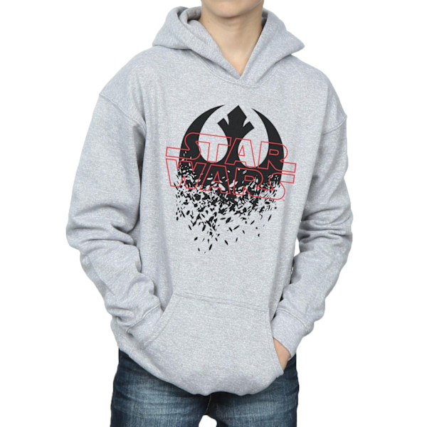 Star Wars Pojkar The Last Jedi Shattered Emblem Hoodie 7-8 År Sports Grey 7-8 Years