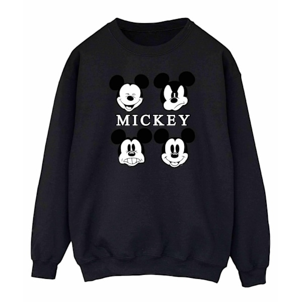 Disney Dam/Kvinnor Mickey Mouse Huvud Sweatshirt S Svart Black S