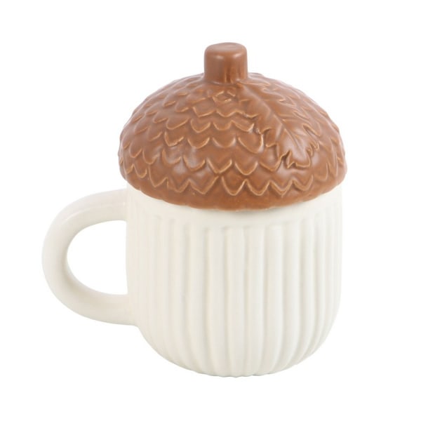 Something Different Autumn Acorn Mugg Med Lock Ett Storlek Vit/Brun White/Brown One Size