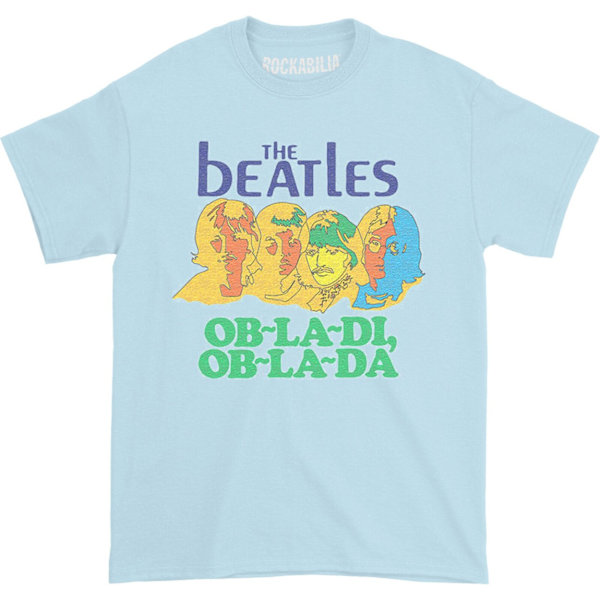 The Beatles Unisex Adult Ob-La-Di T-Shirt S Pale Blue Pale Blue S