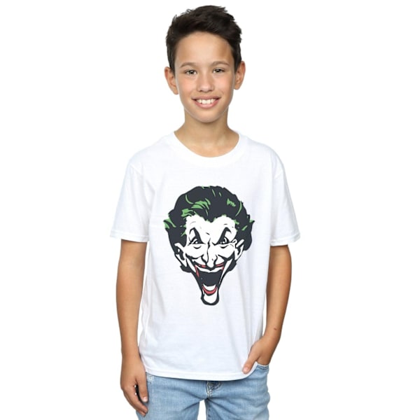 DC Comics Pojkar The Joker Big Face T-Shirt 7-8 År Vit White 7-8 Years