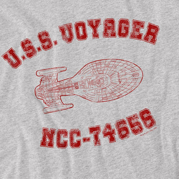 Star Trek Herr Voyager Tränings T-shirt XL Sport Heather Sport Heather XL