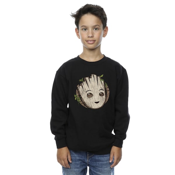 Marvel Boys I Am Groot Trähuvud Sweatshirt 9-11 År Svart Black 9-11 Years