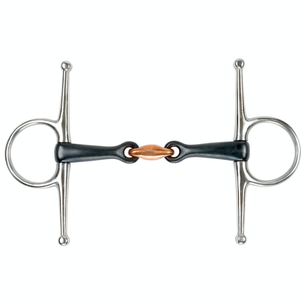 Shires Sweet Iron Lozenge Horse Full Cheek Snaffle Bit 4.5in Bl Black/Silver 4.5in