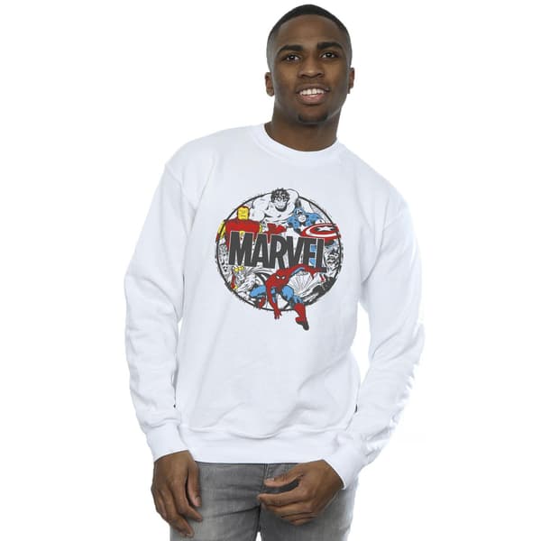 Marvel Comics Character Circle Sweatshirt S Vit White S