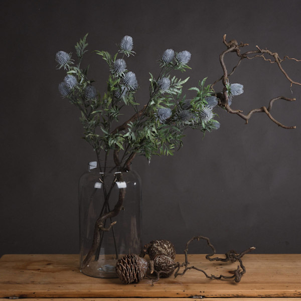 Hill Interiors Konstgjord Eryngium Tistel En Storlek Mjuk Blå Soft Blue One Size
