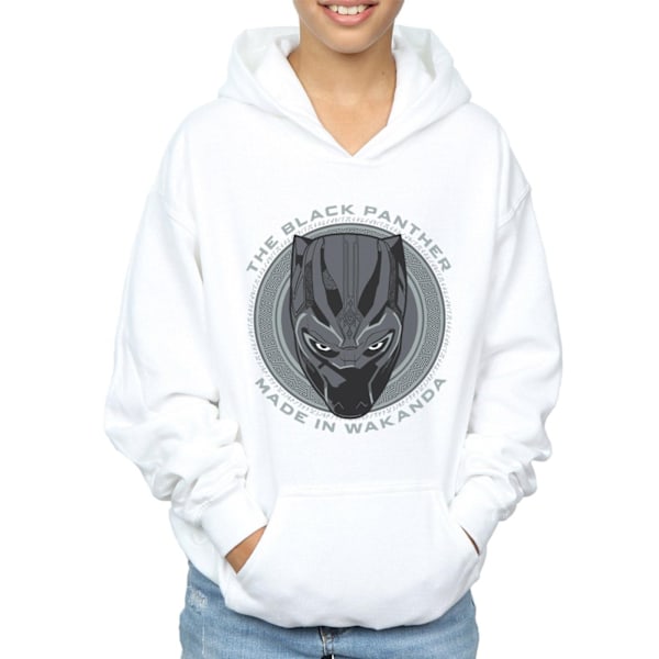 Marvel Boys Black Panther Made in Wakanda Hoodie 12-13 År Vit White 12-13 Years