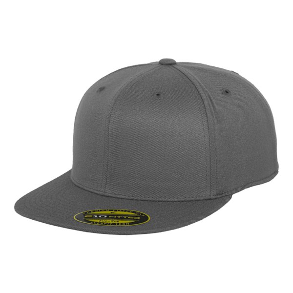 Yupoong Flexfit Unisex Premium 210 Fitted Flat Peak Cap LXL Mörkgrå Dark Grey LXL