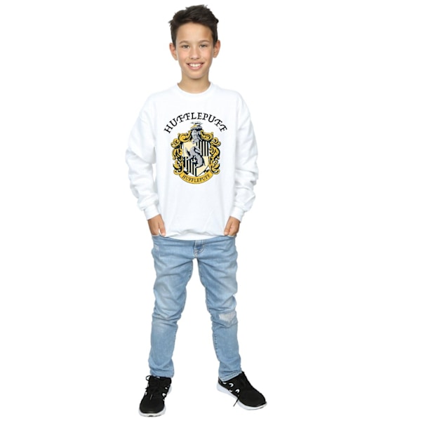 Harry Potter Pojkar Hufflepuff Sweatshirt 7-8 År Vit White 7-8 Years