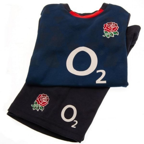 England RFU Barn/Barnkläder T-shirt & Shorts Set 6-9 Månader Marinblå Navy/Black/Red 6-9 Months