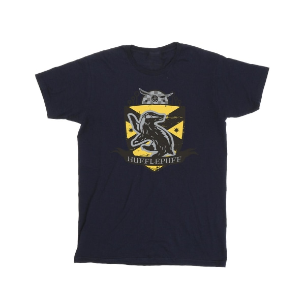Harry Potter Boys Hufflepuff Chest Badge T-shirt 3-4 Years Navy Navy Blue 3-4 Years