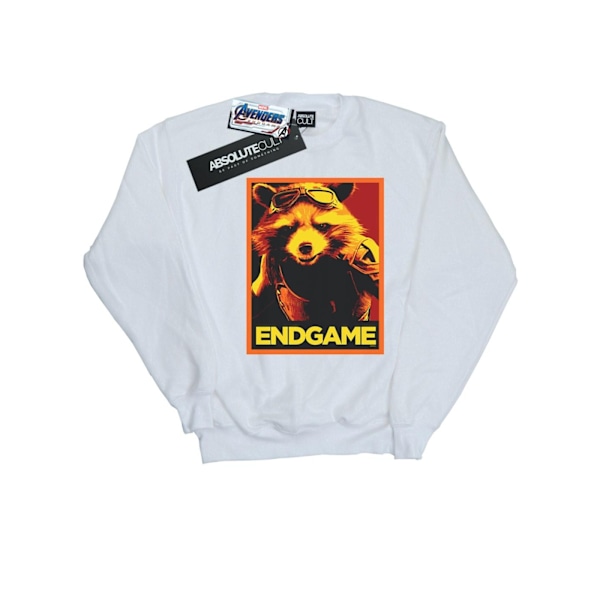 Marvel Mens Avengers Endgame Rocket Poster Sweatshirt S Vit White S