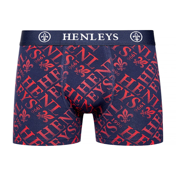 Henleys Mens Rutling Assorted Designs Boxer Shorts (5-pack) Navy XL