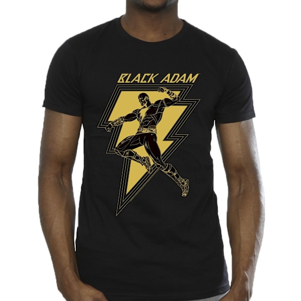 DC Comics Herr Svart Adam Golden Bolt Bröst T-shirt S Svart Black S