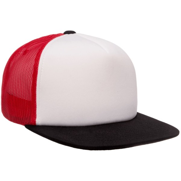 Flexfit By Yupoong Foam Trucker Cap med vit front One Size R Red/White/Black One Size