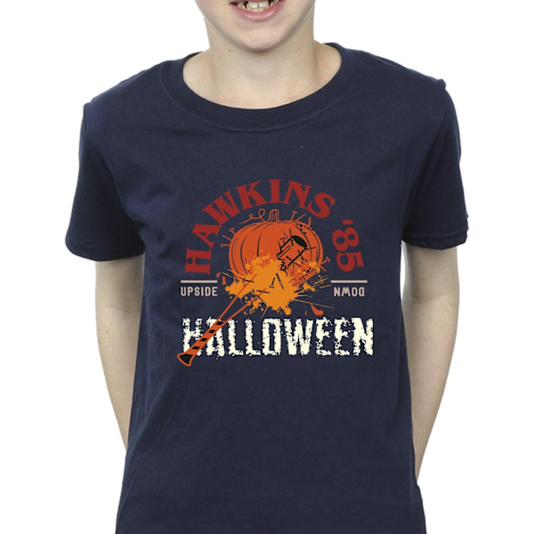 Netflix Boys Stranger Things Hawkins Halloween T-shirt 7-8 år Navy Blue 7-8 Years