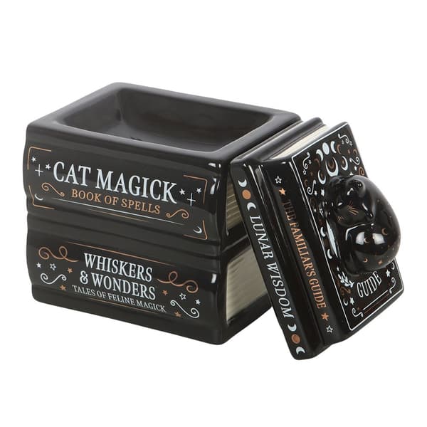 Something Different Cat Magick Book Stack Oljebrännare En Storlek B Black One Size