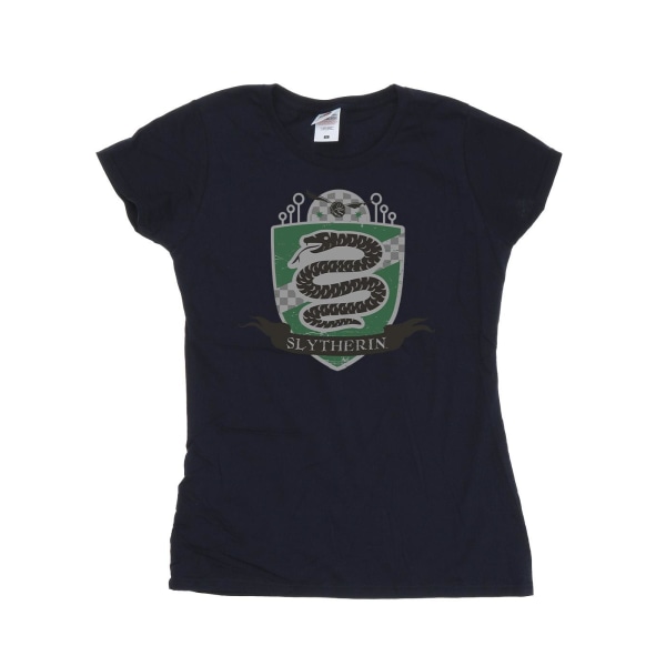 Harry Potter Dam/Kvinnor Slytherin Bröst Badge Bomull T-shirt Navy Blue M