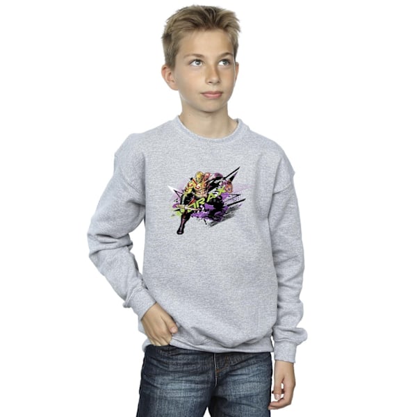 Marvel Boys Guardians Of The Galaxy Abstract Drax Sweatshirt 9- Sports Grey 9-11 Years