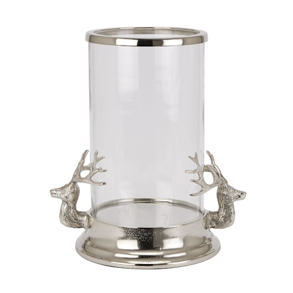 Hill Interiors Hurricane Lykta med Hjorthuvud One Size Silver Silver One Size