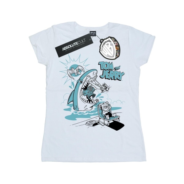 Tom And Jerry Dam/Dam Summer Shark Cotton T-Shirt M Vit White M