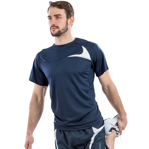 Spiro Mens Dash Training T-Shirt XXL Marinblå/Vit Navy/White XXL