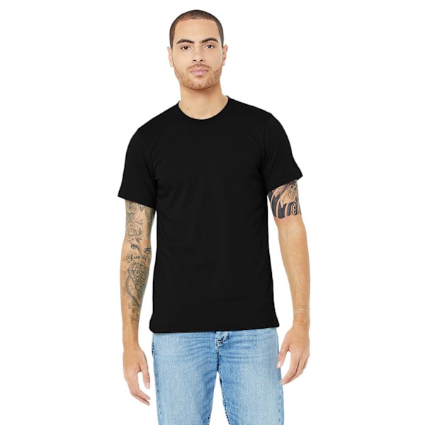 Canvas Unisex Jersey Crew Neck T-Shirt / Herr T-shirt med korta ärmar Heather Black M