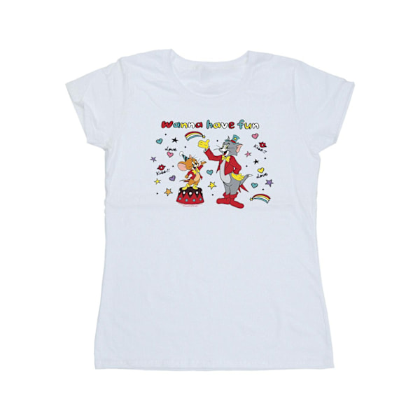 Tom And Jerry Dam/Damer Wanna Have Fun Bomull T-shirt M Vit White M