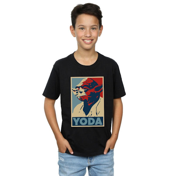 Star Wars Boys Yoda Poster T-Shirt 7-8 år Svart Black 7-8 Years