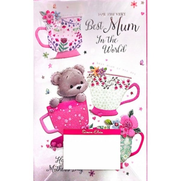 Simon Elvin för det allra bästa mamma Mors dag gratulationskort (S White/Pink One Size