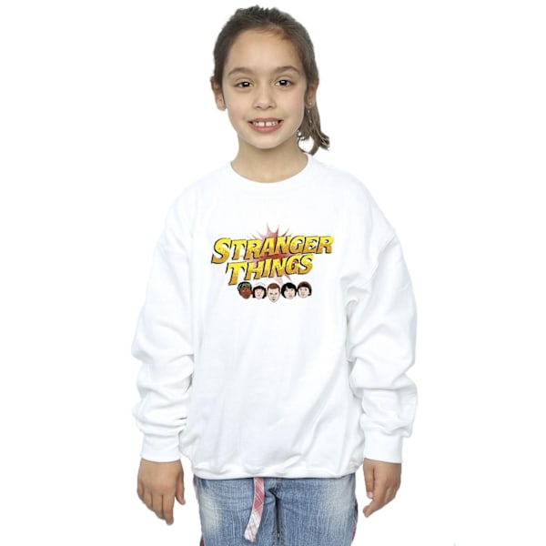 Netflix Girls Stranger Things Comic Heads Sweatshirt 9-11 år White 9-11 Years