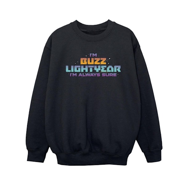 Disney Boys Lightyear Always Sure Text Sweatshirt 7-8 år Bla Black 7-8 Years