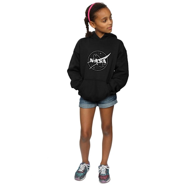 NASA Girls Classic Insignia Logo Monochrome Hoodie 9-11 år B Black 9-11 Years