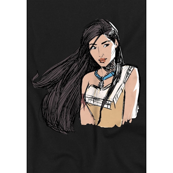Pocahontas Barn/Barn Skiss T-Shirt 12-13 År Svart Black 12-13 Years