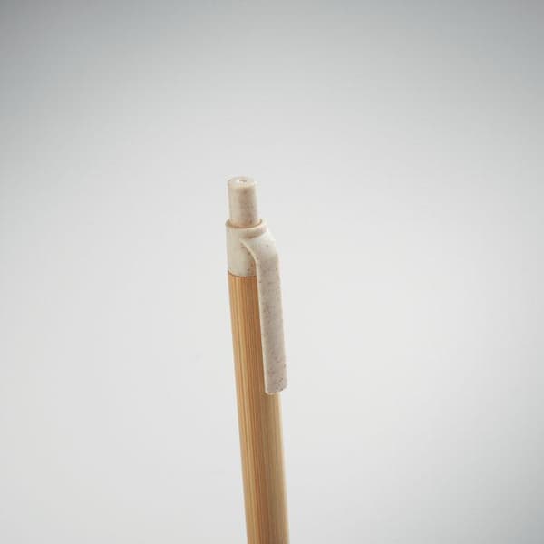 MidOcean Itea Färg Tryckknapp Bambu & Vetehalm Kulspetspenna Beige One Size