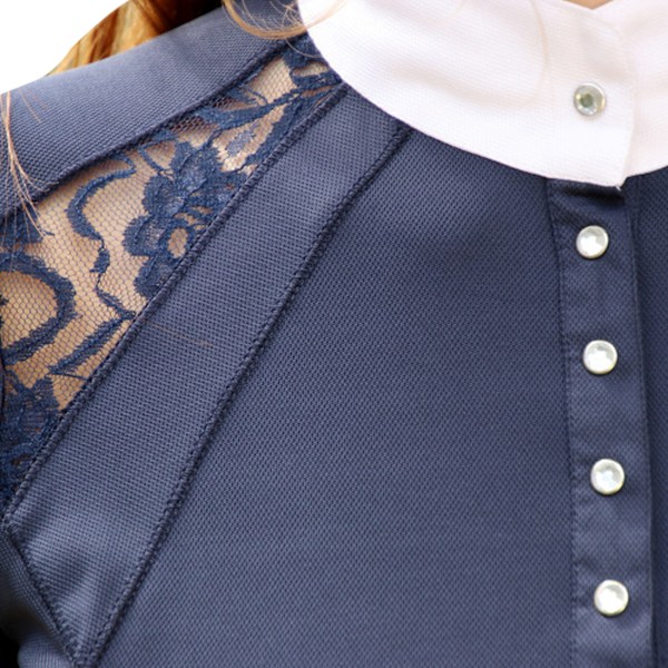 HyFASHION Dam/Kvinnor Laila Spetsutställningsskjorta XL Marinblå Navy XL