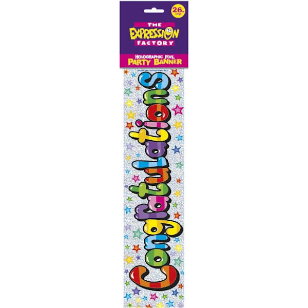 Expression Factory Stars Grattis Banner En Storlek Vit/ White/Multicoloured One Size