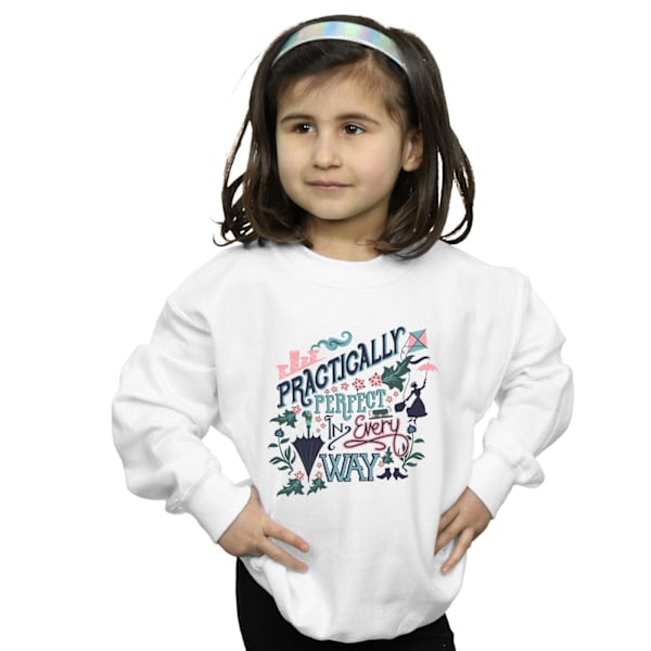 Mary Poppins Girls Practically Perfect In Every Way Sweatshirt White 12-13 Years