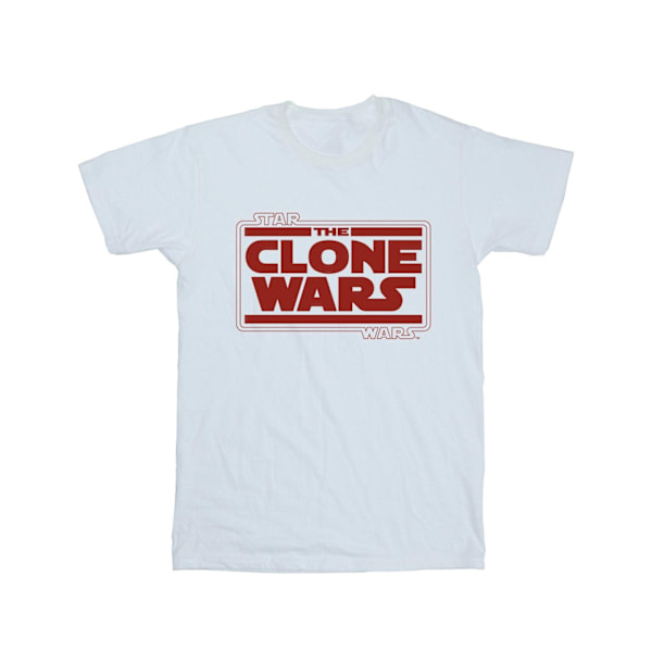 Star Wars T-shirt för män med Clone Wars-logotyp, L, vit White L